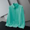 Spring and Autumn Business and Leisure Minimalist Flip Collar Silk Smooth Non Ironing Breathable Elastic Shirt for Men