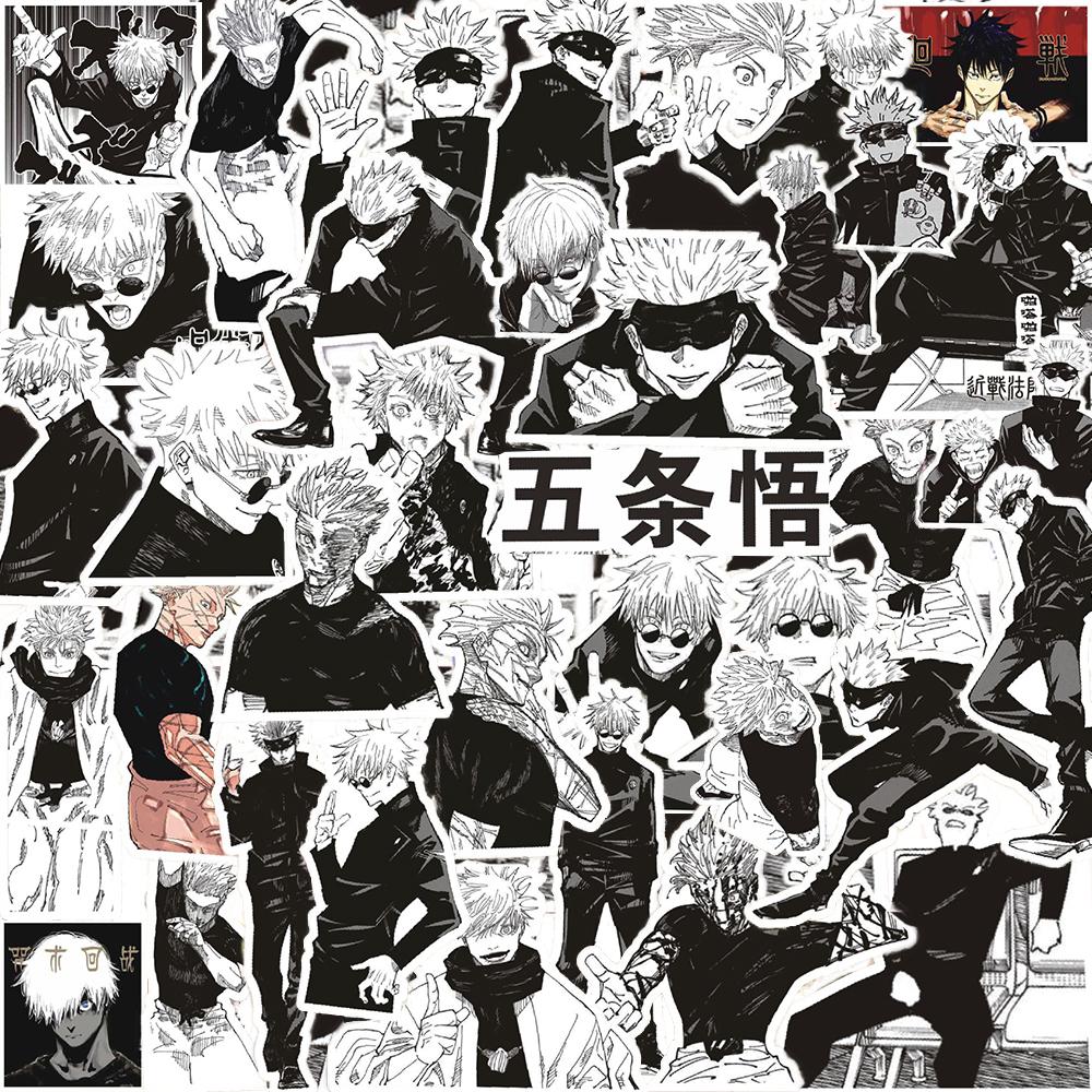 65-82 szt. Nowe Japońskie Anime Jujutsu Kaisen Naklejki Gojo Satoru Naklejka Kreskówkowa Laptop Telefon Gitara Rower Fajne Naklejki Manga Dekoracja