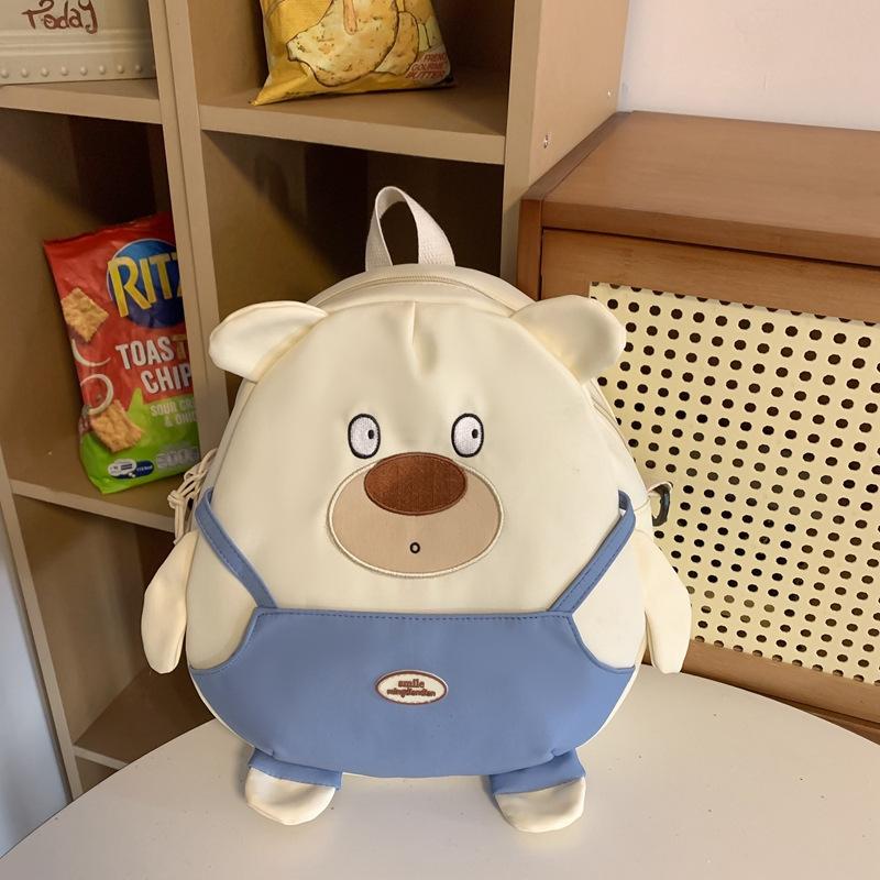 

Женский рюкзак с милым медведем, контрастный цвет, женская маленькая сумка на плечо с подвеской Bag&Pendant белый