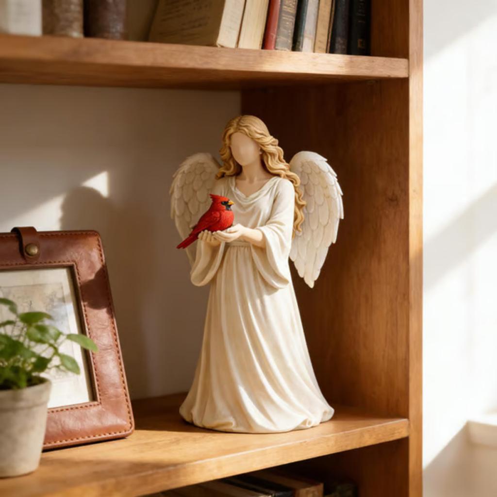 Healing Angel Cardinal Memorial Statue European Minimalist Style Home Decor Item Warm and Commemorative Desktop Soft Furnishings