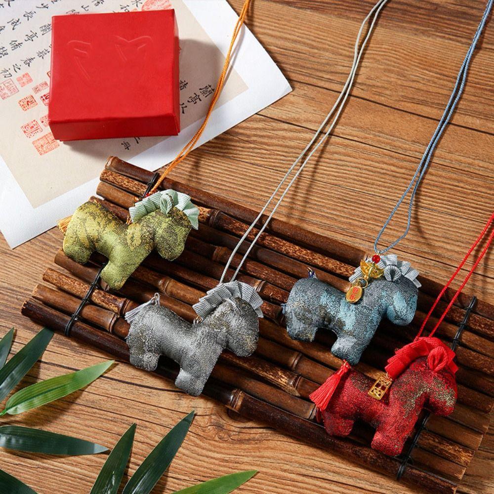 Refillable Zodiac Horse Sachet Brocade Bag Horse Hanging Decoration High-end Pony Car Pendant  Gift