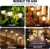 6 Pack Solar Path Lights Outdoor Waterproof, Dual-Use Stake/Hanging, 17' Warm White 3000K, 1000mAh Battery & Monocrystalline Pan