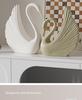 Elegant Cream Swan Ornament for Living Room TV & Wine Cabinet - Perfect Housewarming or Wedding Gift