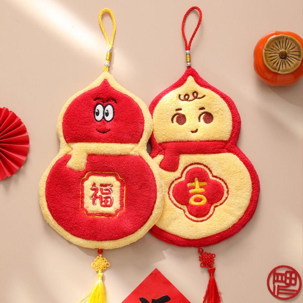 Coral Velvet New Year Hand Towel Thickened Bathroom Kerchief Cute Washcloth  Household