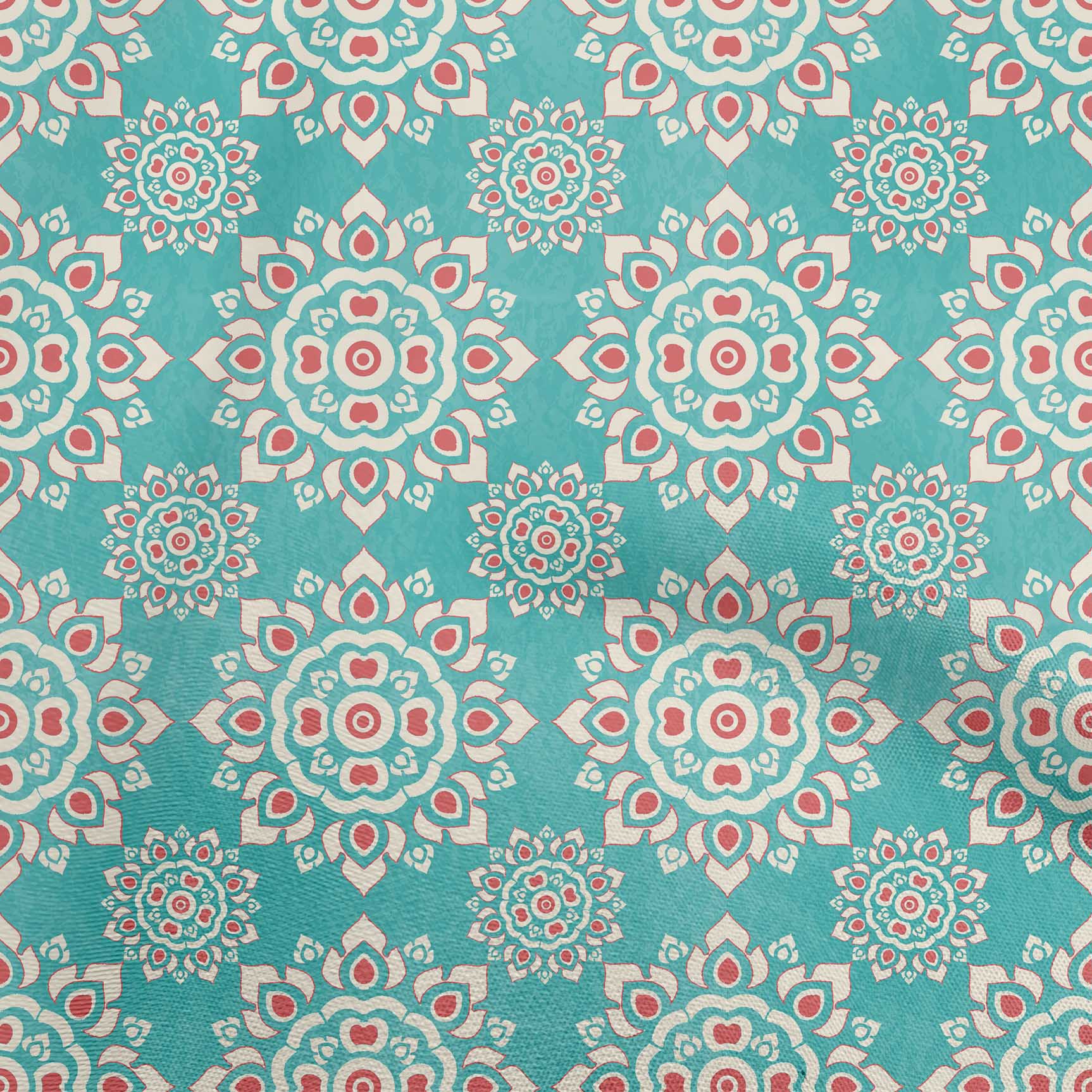 

oneOone Cotton Flex Світло-зелена тканина Азіатські блоки Мандала Швейні Ремісничі проекти Принти на тканині 40 дюймів 42 Inch Wide - Viscose Chiffon чирок зелений колір