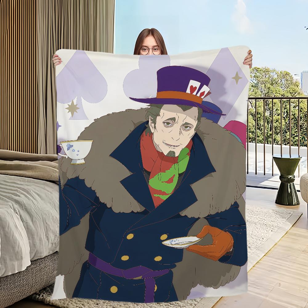anime cartoon cute d-Dive in w-Wonderland Flannel warm soft plush blanket sofa living room hogar office bedroom travel gift home