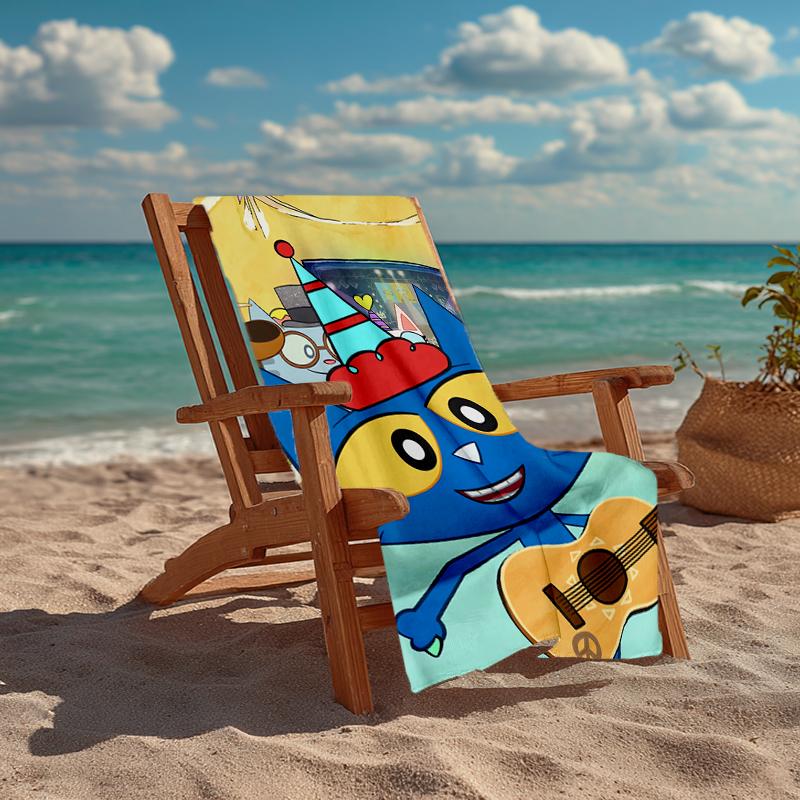 Ultra-Soft Beach Towel with Pete the Cat Theme,Ideal for Pool - Camping, Diving - Perfect Travel Essential, Vibrant Beach Towel.