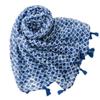 Four Seasons Cotton And Hemp Texture Scarf Small Fresh Green Blue Fish Scale Geometric Tassel Silk Scarf Shawl For Women
