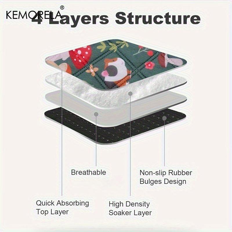 1PCS Green Mushroom Patterned Liners for Guinea Pig Cages - Washable Reusable Highly Absorbent Suitable for Rabbits Hamsters