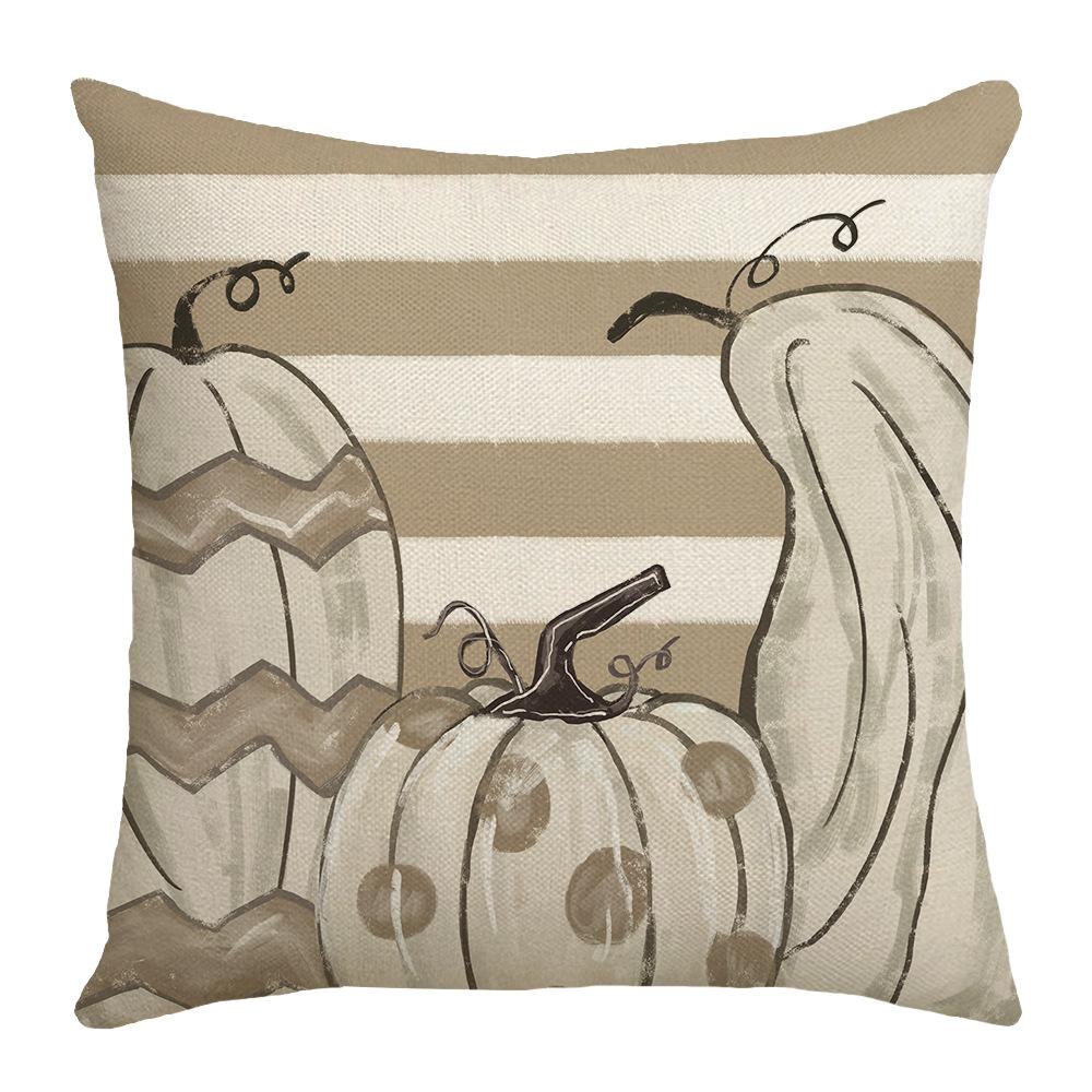 New Autumn Harvest Pillow Cartoon Pumpkin Letter Cushion Cover Printed Decorative Pillow Cover