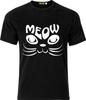 Meow Cat Lovers Christmas Present Gift Funny Humour Cotton T Shirt