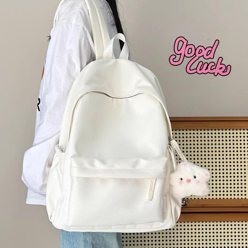 Schoolbag Schoolbag for Female Junior High School Students, Simple and Versatile Backpack for High School Students, Japanese Solid Color Casual