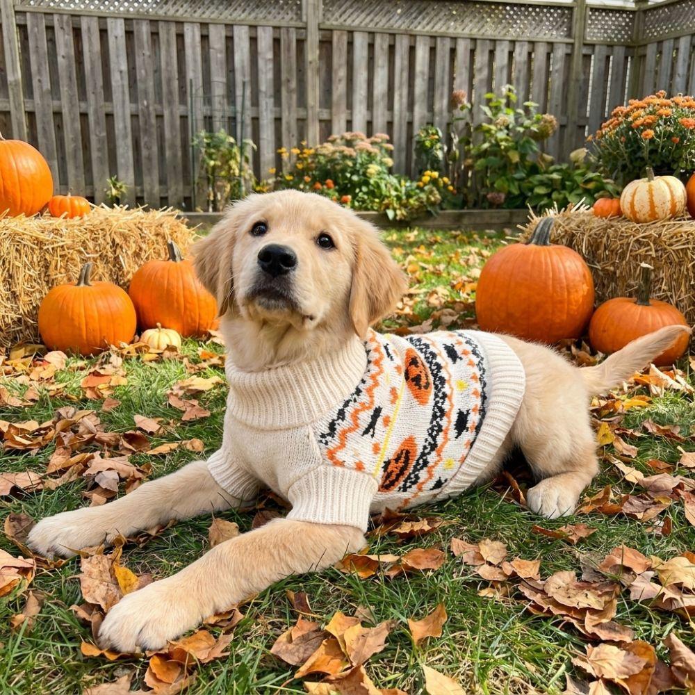 Knitwear Dog Pumpkin Pattern Coat High Neck Cat Turtleneck Sweater Knit Pullover Daily Wear