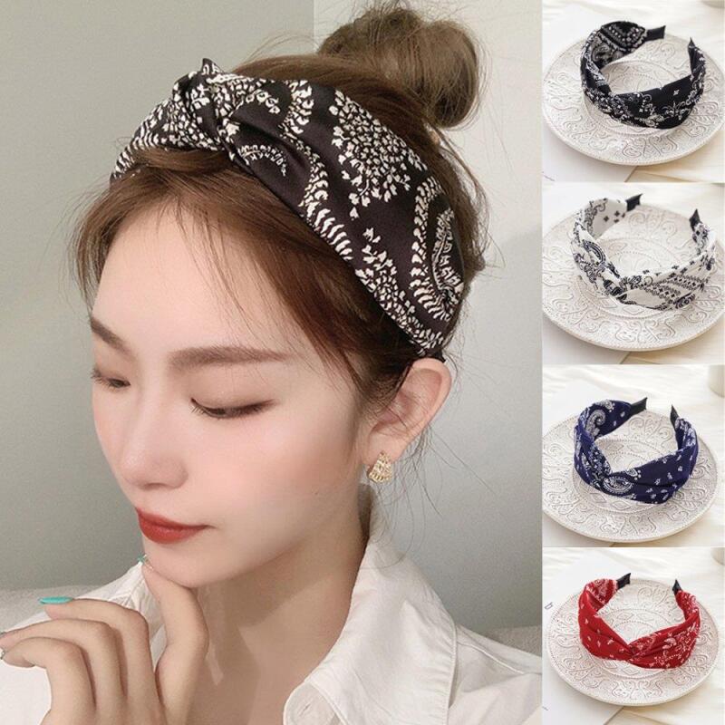 Women's Wide Paisley Pattern Turban Headband
