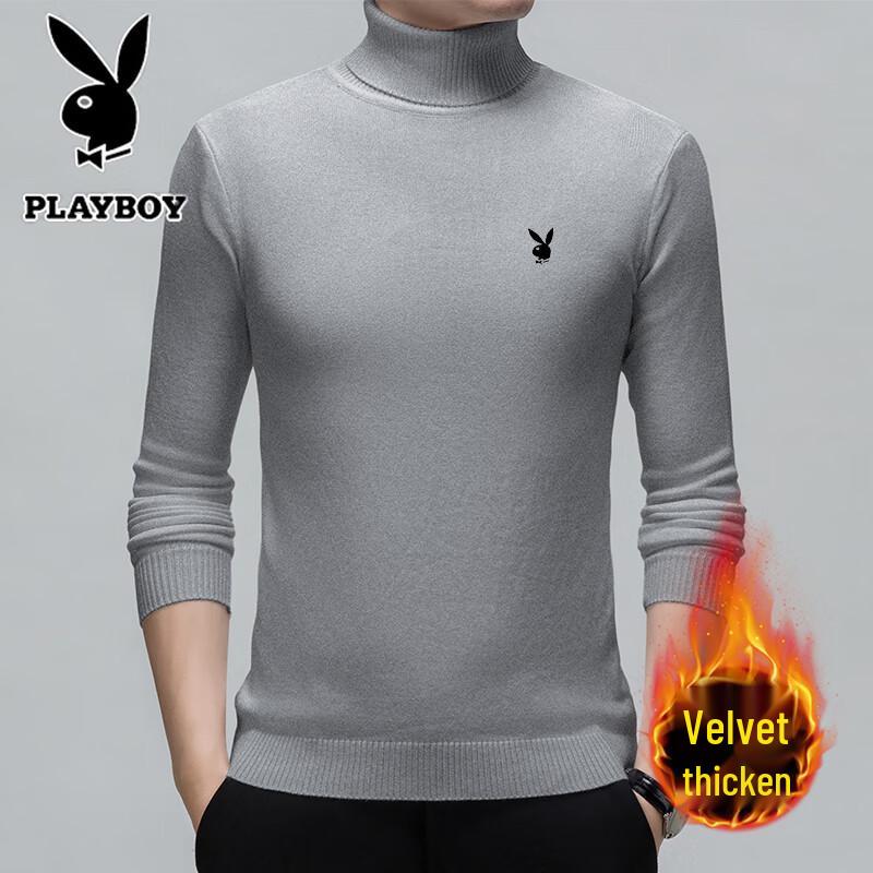 Playboy Men's Loose Knit Half-High Collar Sweater