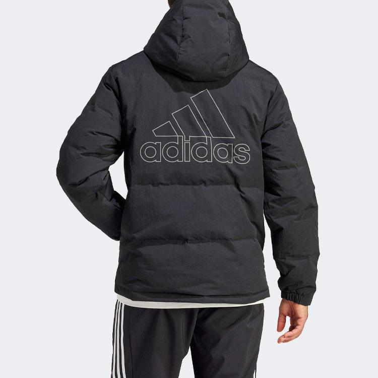 Adidas Essentials Regular Fit Warm Down Full Zip Padded Jacket Men Black IZ4883