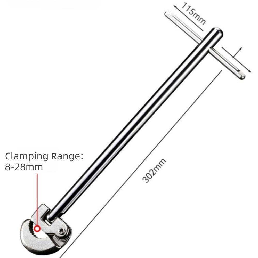 Useful Adjustable Head Basin Wrench Carbon Steel Multi-Functional Sink Wrench Plumbing Tool Drain Installation