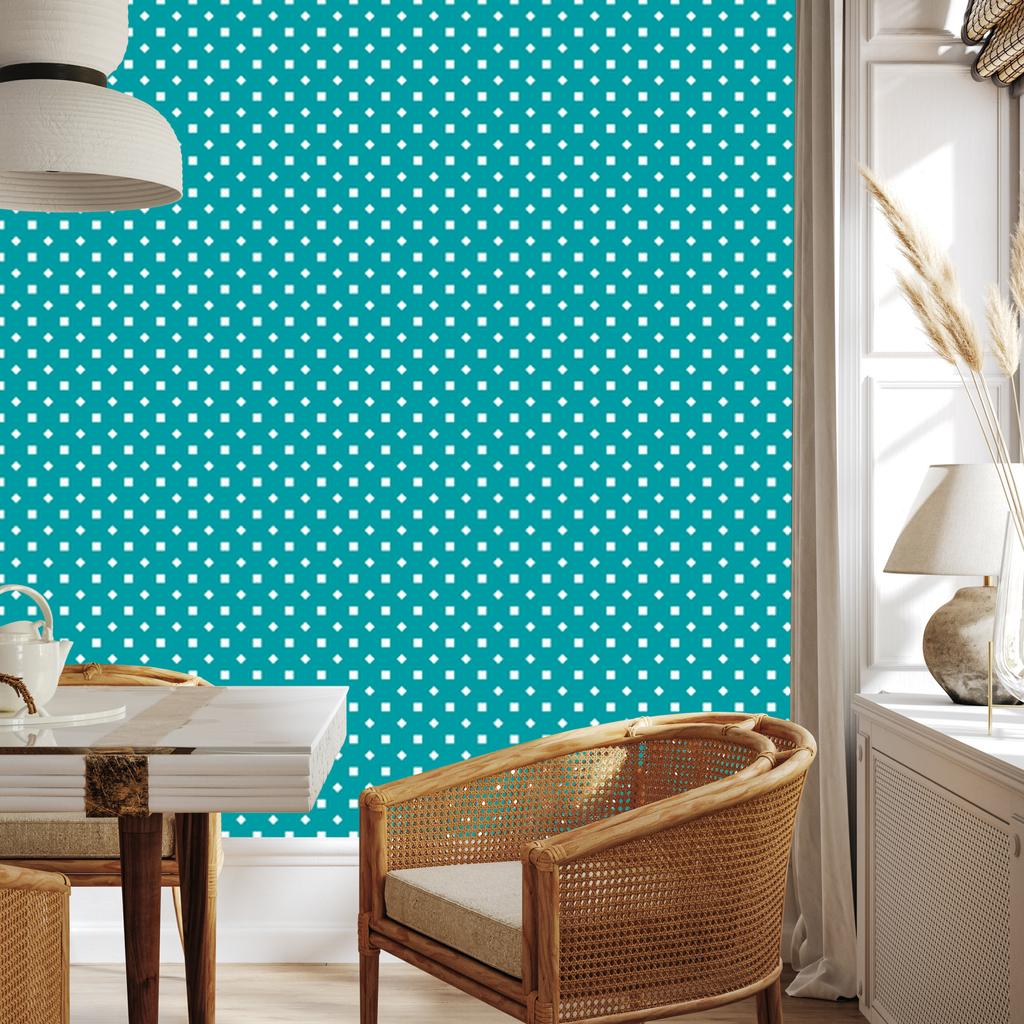 Dots Wallpaper, Fine Detail, Turquoise for Living Room and Bedroom 50x1000