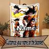 Manta Personalizada con Nombre y Estampado de Anime, Decoración del Hogar, Dormitorio, Sofá, Acampada, Sillón, Regalos para Cumpleaños Navidad