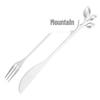 Stainless Steel Leaf Design Fruit Dessert Forks