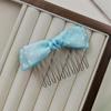 Polka Dot Satin Bow Hair Combs Non Slip Metal Teeth Adorable Hair Styling Accessories for Girls Daily Wear Prom Birthday Gifts