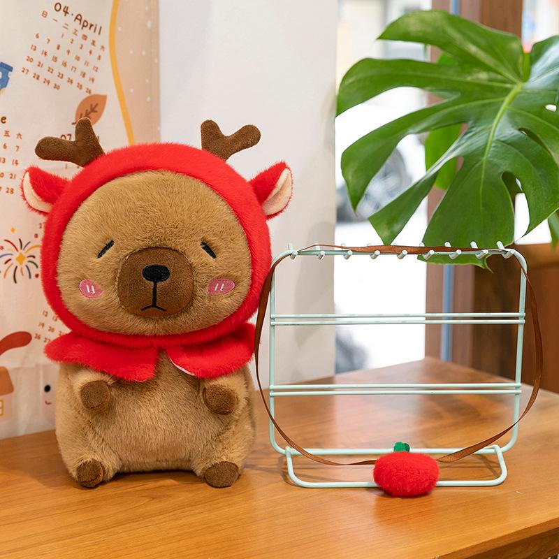 Elch Capybara Plüschtier Weihnachtsmütze Capybara Puppe Kissen Puppe Automatenaustausch