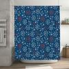 Nautical Blue Red Waterproof Shower Curtain Marine Decorative Printed Bath Hanging 72 X 84 Inch Bathroom Decor