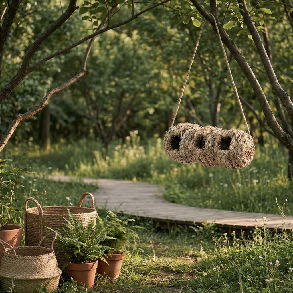 House Outdoor Hanging Bird House Straw Bird House Natural Bird House