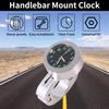 7/8 to 1 Motorcycle Handlebar Clock, Silver Waterproof Handlebar Glow Mount Clock Watch for Motorcycle, Cruiser, Chopper, Custom Bikes