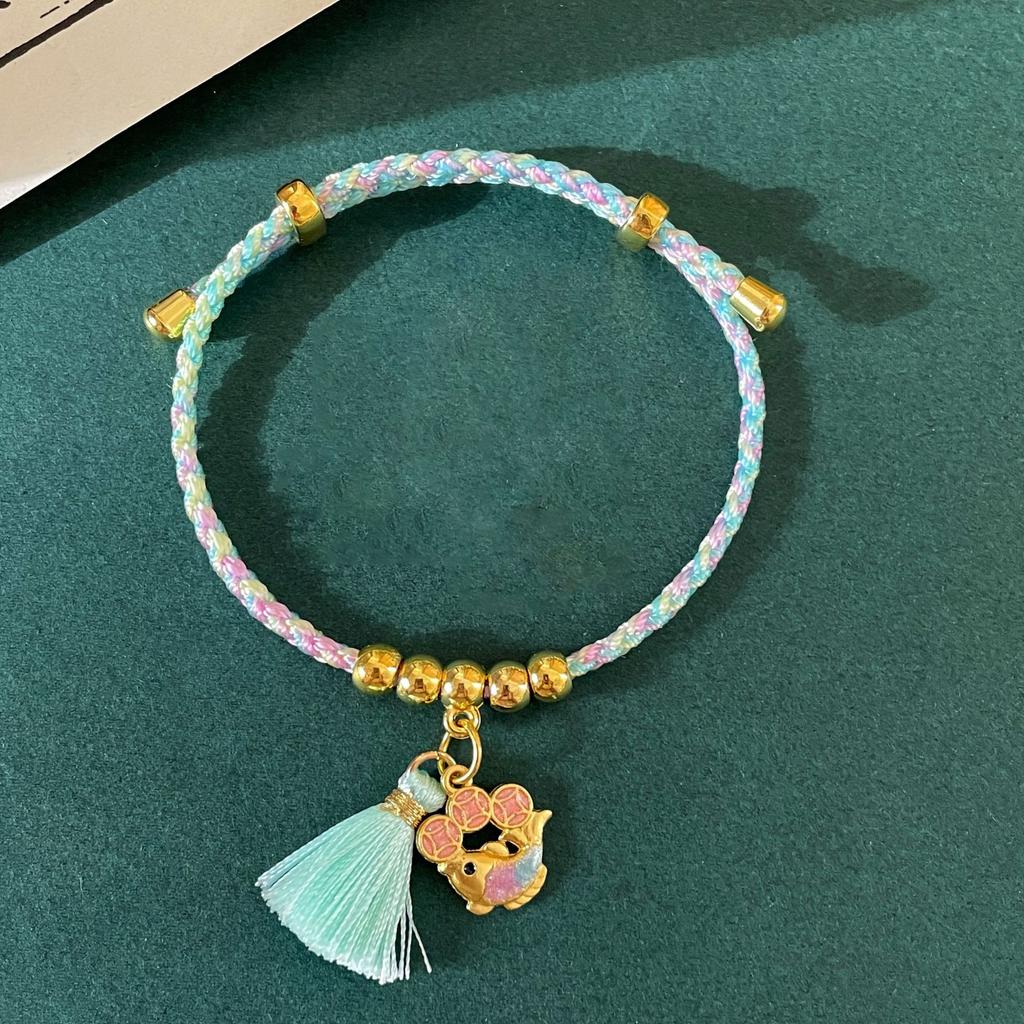 Gewebtes Seil Glückssegen kleiner Fisch Glücksbeutel Anhänger Licht Armband exquisit Nische berühmt ethnischer Stil Nische Temperament vielseitiger Schmuck