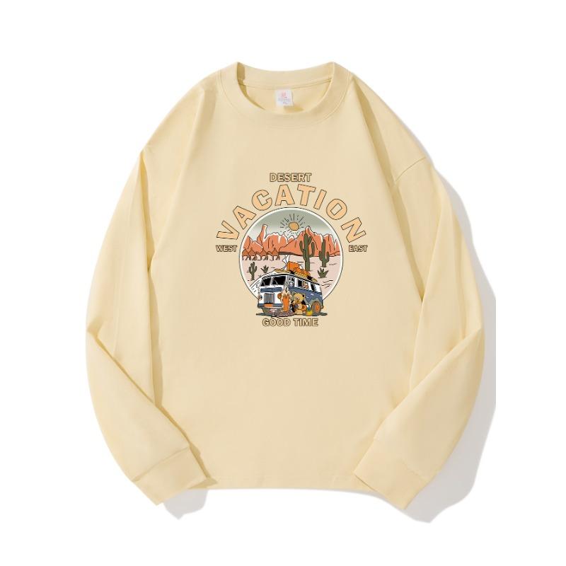 

Хорошая осенняя одежда. Длинные рукава из чистого хлопка. Новые мужские и женские топы, весенний внутренний слой, базовая рубашка, футболка с круглым вырезом и длинными рукавами. XXL бежевый