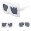 Y2K Trendy Ladies Shades Eyewear for Women Square Frame Soft Fur Plush Sunglasses Ladies Sexy Shades Punk Sun Glasses