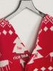 Women's Wool Christmas Snowflake V-Neck Cardigan - Double-Sided, Irregular, Backless, Off-Shoulder, Long-Sleeved Sweater