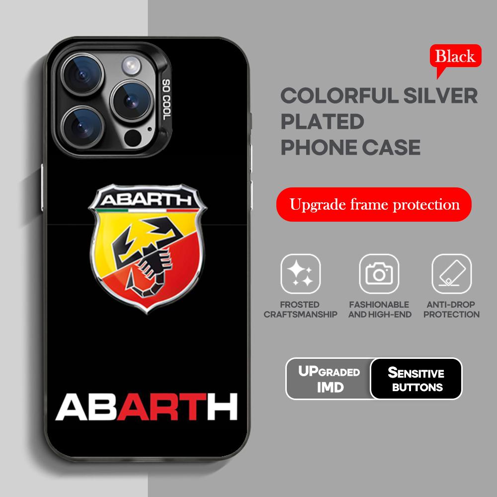 A-ABARTHes Italy Phone Case Black IMD Colorful Silver Suitable Case for iPhone 17 16 E 15 14 13 12 11 XS Pro Max