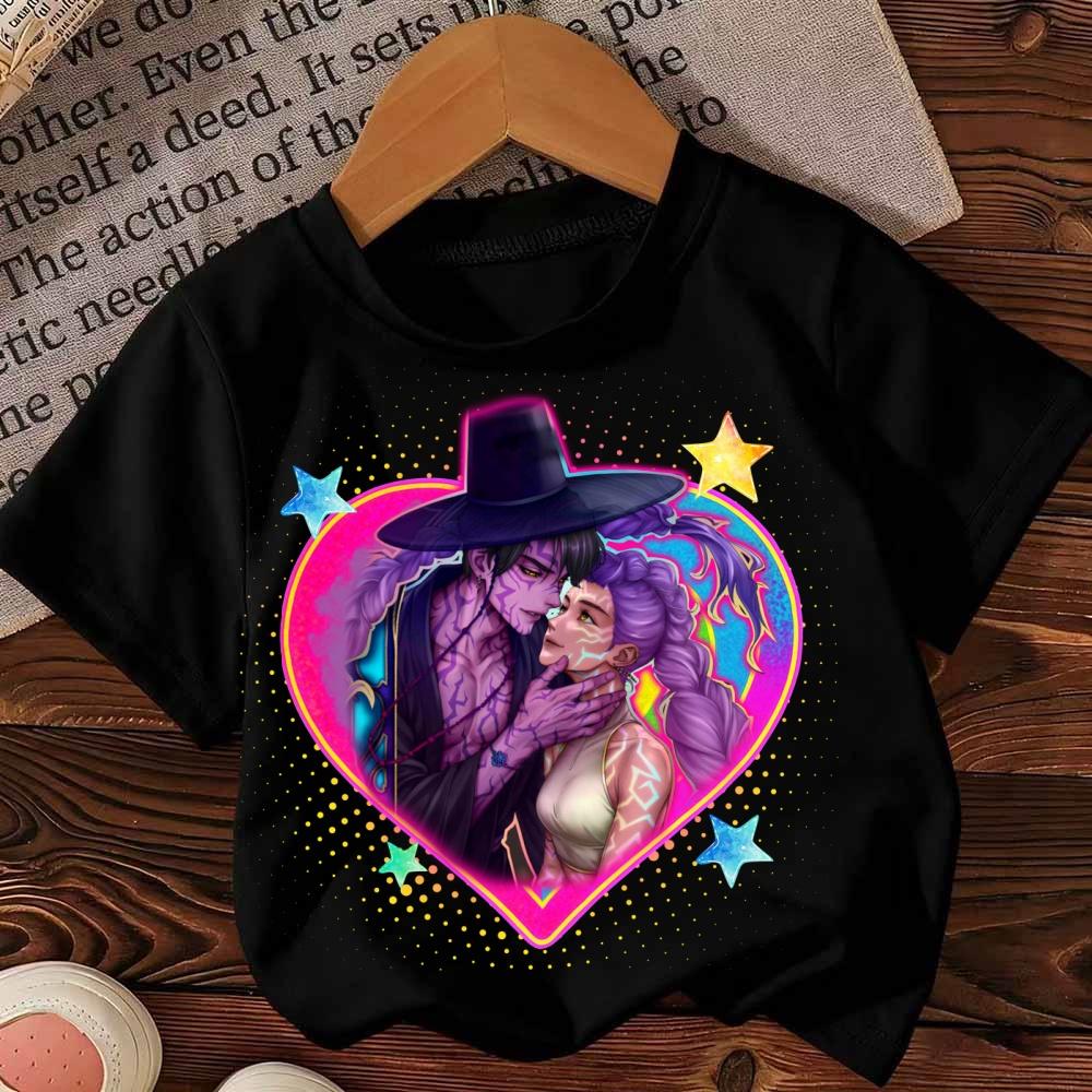 Girls Boys Cotton T-shirt Tops Jinu Kpop Demon Hunters T-Shirt Summer Kids Clothes 2025 Movie Fashion Toddler Shortsleeve Tops
