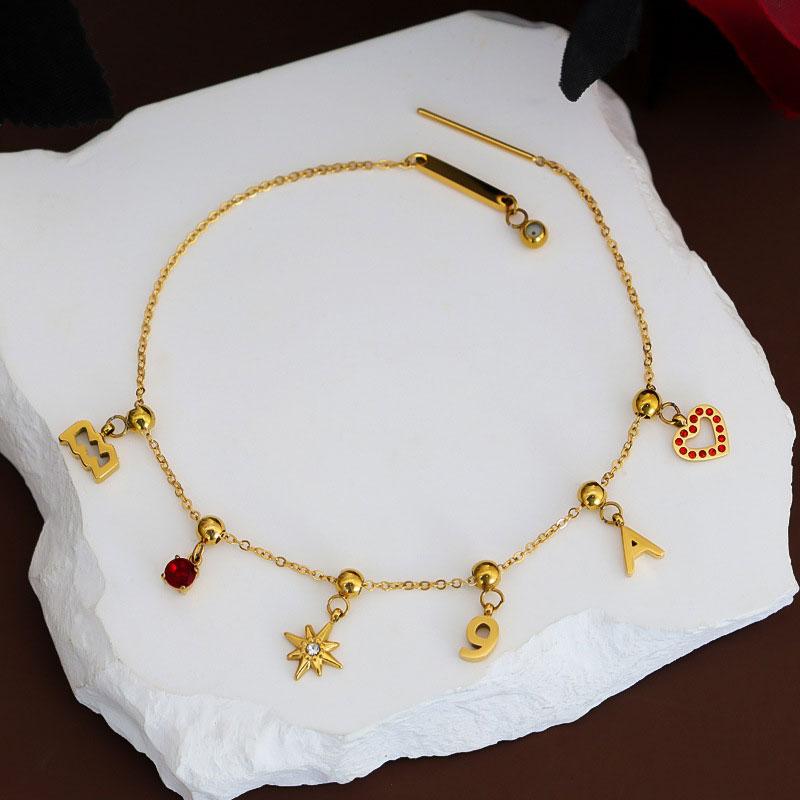 Luxury Junk Charms 316l 18k Stainless Steel Luxury Customize Heart Bracelet Charm for Jewelry Making
