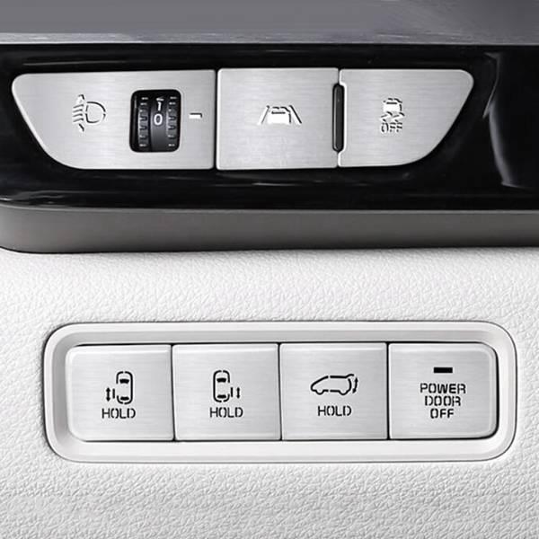 7-Piece Silver Aluminum Car Headlight Adjustment Button Stickers for Carnival