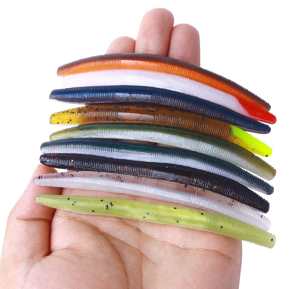 6 buc/sac Momeală de râme moale Wigglers roșii 11,5 cm-.5,5 g Nalucă de pescuit Softbait pentru păstrăv bass somn jigging