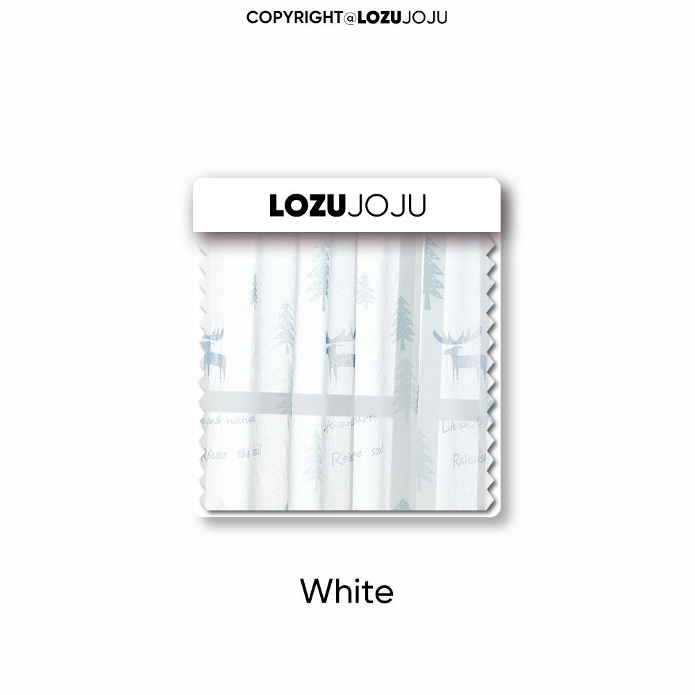 

1 шт. 70-80% затемняющие шторы в стиле Ins с скандинавским оленем из полиэфирного волокна, персонализированные шторы с принтом, прозрачные шторы для спальни, гостиной, домашнего декора LOZUJOJU Tulle-W100cm x L260cm белый