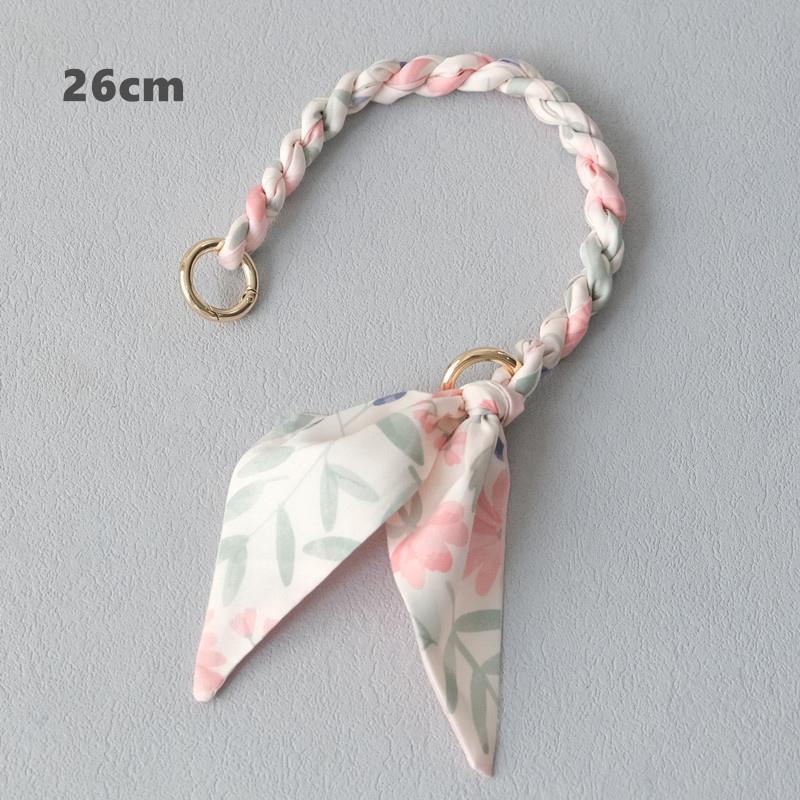 

Новая мода весна женская сумка аксессуар часть цепи съемный сменный цветочный принт шелковый ремешок женщины DIY цепочка ручки сумки 26CM розовый