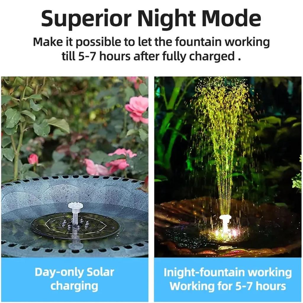 1pc Solar Fountain Outdoor Pool Solar Fountain Pump Essential In Summer Suitable For Ponds Swimming Pools Gardens