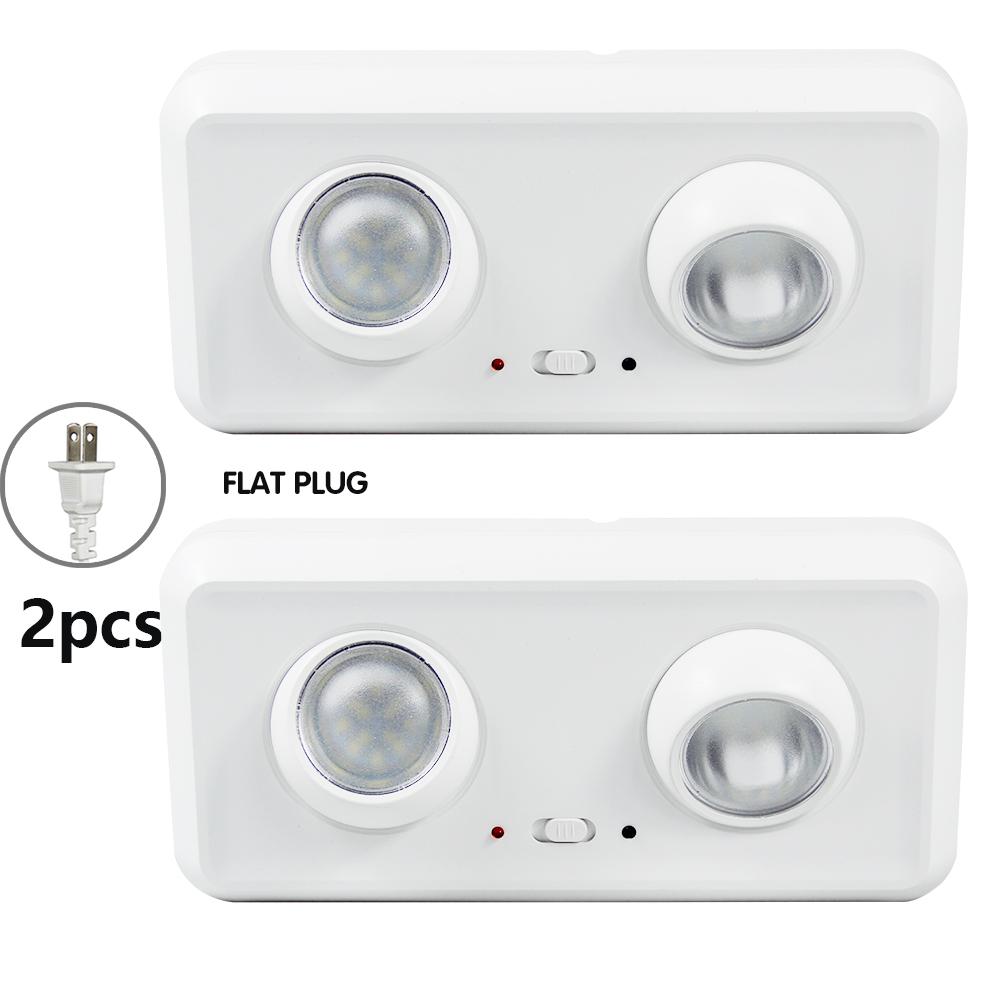 Emergency Evacuation Lights LED Wall-mounted Fire Fighting Lights Rechargeable Double-head Emergency Lamp for Power Outage