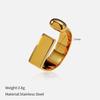 European and American retro niche ins stainless steel ring temperament light luxury embossing irregular closed titanium steel ring