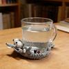 Hand-Crocheted Fun Squirrel Coasters Cute Knitted Cotton Drink Mats Heat-Resistant & Absorbent Insulated Coffee Cup Mats Charming Desk Decor Novelty