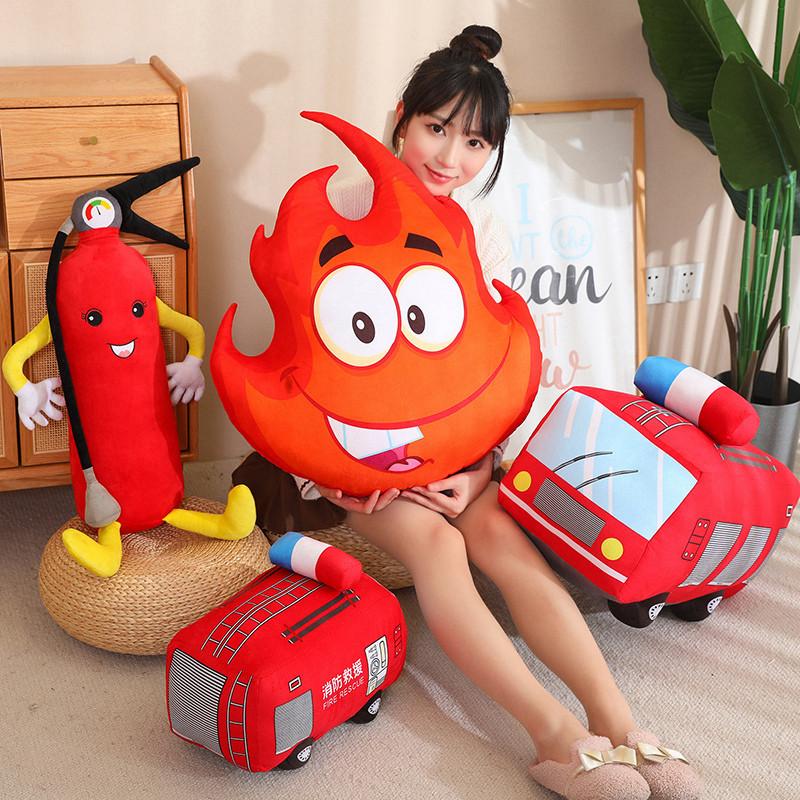 Simulation Cartoon Fire Extinguisher Fire Pillow Plush Toy Doll Company Fire Fighting Simulation Event Gift Doll Quality