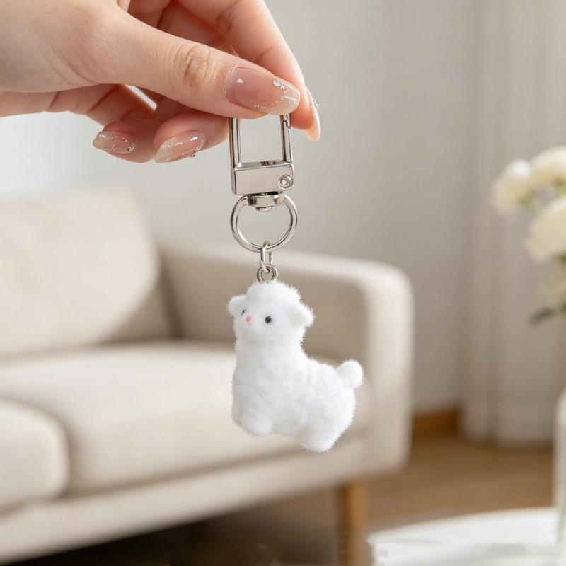 Cute Sweet Cartoon Animals Plush Sheep Keychain For Women Doll Backpack Pendant Accessories Friendship Gift