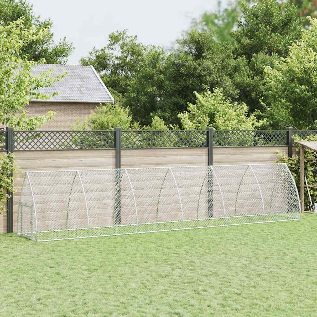 Vidaxl Jaula para Pollos, Plateada, 600X105X120 Cm, Acero Galvanizado