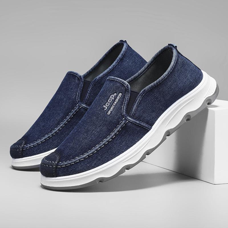 

Весна/лето Новые Цельные Кроссовки Папы на Мягкой Подошве, Удобная Обувь на Плоской Подошве, Холщовая Мужская Обувь 44 синий