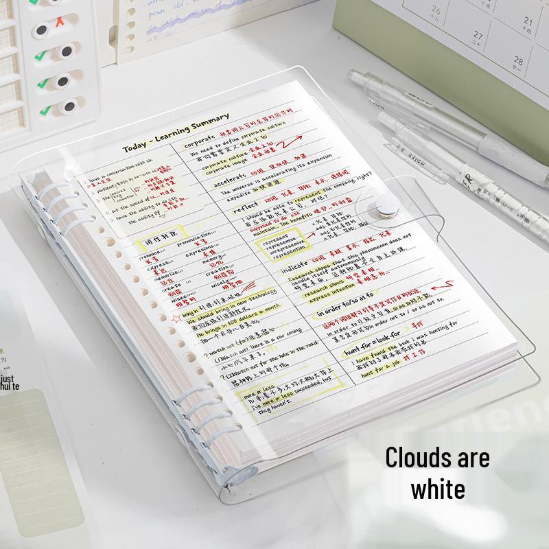 Thickened Soft Leather Loose-Leaf Notebook with Removable Refill and Horizontal Lines