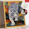 Shiny Pearl White Tiger Animal DIY Painting Creative Bead Art Craft Household Wall Decoration Nice Present For Art Hobbyists Home Decor